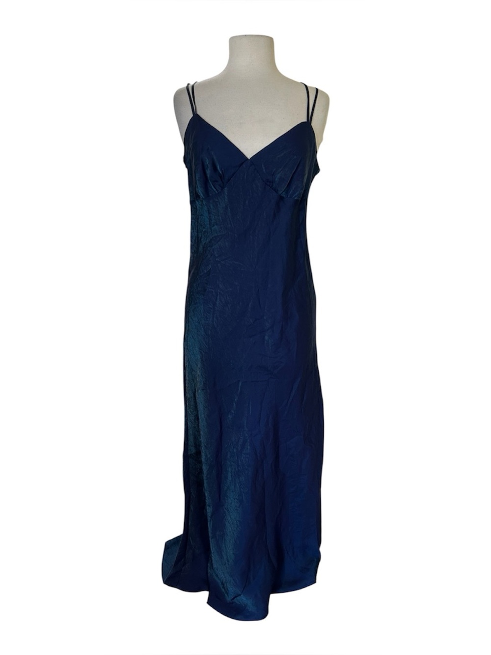 Celeste Satin Maxi Dress Mermaidcore Retro Sz M Whimisgoth Long Slip Slinky